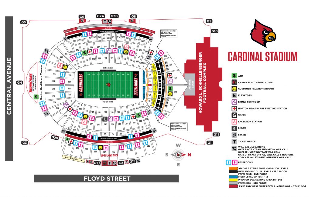 Cardinal Stadium Map 2019