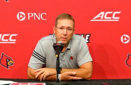 Scott Satterfield Pre-Louisville vs. Western Kentucky (WKU) 9-9-2019, Nissan Stadium, Nashville, TN. Photo by William Caudill TheCrunchZone.com