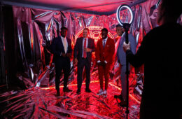 Yasir Abdullah, Scott Satterfield, Malik Cunningham, Caleb Chandler 2022 ACC Kickoff