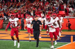 Entrance, Scott Satterfield Louisville vs. Syracuse 9-3-2022 Photo by William Caudill, TheCrunchZone.com
