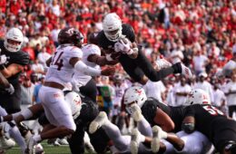 Isaac Guerendo, Offensive Line Louisville vs. Virginia Tech 11-4-2023, Photo by William Caudill, TheCrunchZone.com