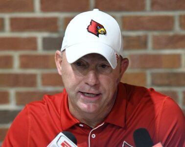 Jeff Brohm Louisville vs. Clemson 11-2-2024 Photo by William Caudill, TheCrunchZone.com